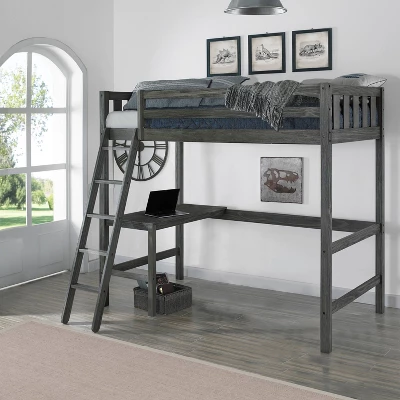 Twin Crosswinds Complete Loft Bed Wirebrush Gray - Hillsdale Furniture 4 Twin Crosswinds Complete Loft Bed Wirebrush Gray - Hillsdale Furniture - Image 2