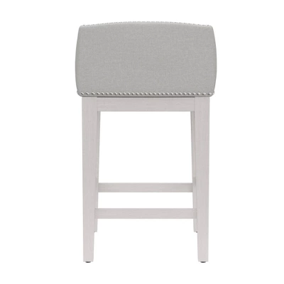 Set Of 2 26" Bronn Non Swivel Counter Height Barstools White /Silver - Hillsdale Furniture 8 Set Of 2 26" Bronn Non Swivel Counter Height Barstools White /Silver - Hillsdale Furniture - Image 6