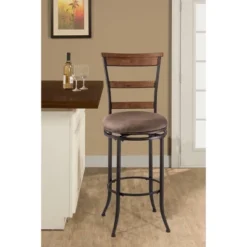 Charleston Swivel Ladder Back 26" Counter Height Barstool Metal/Tan - Hillsdale Furniture -Hillsdale Furniture GUEST 09198138 a1f0 455f b934 a123231fb30f