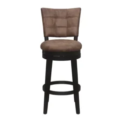 30" Kaede Wood And Upholstered Swivel Barstool Black/Chestnut - Hillsdale Furniture -Hillsdale Furniture GUEST 0b2547e6 af95 4c78 b08f e4bb29bb417b
