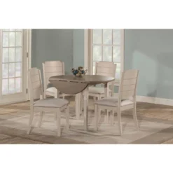 5pc Clarion Round Drop Leaf Dining Set With Side Chairs Gray Fog Fabric - Hillsdale Furniture -Hillsdale Furniture GUEST 0c069294 6a42 4252 af2c 8d57ce4310f8