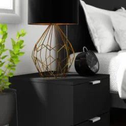 Delmar Wood 2 Drawer Nightstand Matte Black - Hillsdale Furniture -Hillsdale Furniture GUEST 1038e253 01b2 470f b4b8 6c5deb895f36