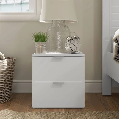 Delmar Wood 2 Drawer Nightstand Matte White - Hillsdale Furniture -Hillsdale Furniture GUEST 1274d2e4 50c6 4eac 8c30 c2edbaaac271