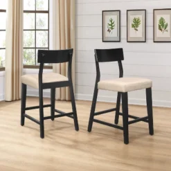 5pc Knolle Park Wood Counter Height Dining Set Black With Oak Wire Brush Finished Top - Hillsdale Furniture -Hillsdale Furniture GUEST 16f81751 7770 49ec aa63 f30cc60d7218