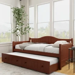 Staci Wood Daybed With Trundle Twin - Cherry - Hillsdale Furniture