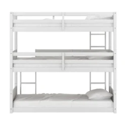 Twin Capri Wood Triple Bunk Bed White - Hillsdale Furniture -Hillsdale Furniture GUEST 1a867f17 7cb2 44e1 8991 2eddc6d10602