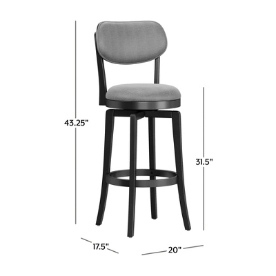 31" Sloan Swivel Barstool Black/Gray - Hillsdale Furniture 4 31" Sloan Swivel Barstool Black/Gray - Hillsdale Furniture - Image 2
