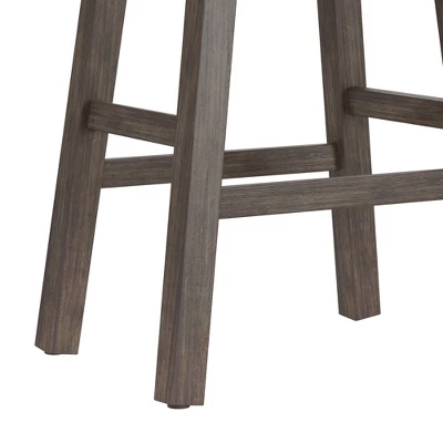 26" Saddle Wood Backless Counter Height Barstool Rustic Gray - Hillsdale Furniture 10 26" Saddle Wood Backless Counter Height Barstool Rustic Gray - Hillsdale Furniture - Image 8