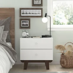 Kincaid Wood 2 Drawer Nightstand Matte White - Hillsdale Furniture