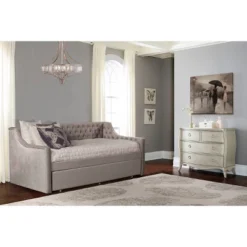 Twin Jaylen Upholstered Daybed With Trundle Unit Silver Fabric - Hillsdale Furniture 10 Twin Jaylen Upholstered Daybed With Trundle Unit Silver Fabric - Hillsdale Furniture -Hillsdale Furniture GUEST 259359d2 4026 4fff b197 13e9f518724a