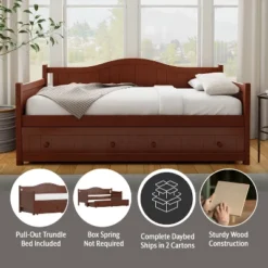 Staci Wood Daybed With Trundle Twin - Cherry - Hillsdale Furniture -Hillsdale Furniture GUEST 27281bf1 437a 4f50 a66c 6500877f49ec