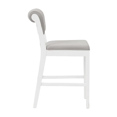 Clarion Wood And Upholstered Panel Back Counter Height Stool Sea White - Hillsdale Furniture 6 Clarion Wood And Upholstered Panel Back Counter Height Stool Sea White - Hillsdale Furniture - Image 4