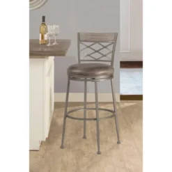 30" Hutchinson Swivel Barstool Pewter/Aged Ivory - Hillsdale Furniture -Hillsdale Furniture GUEST 2cb05f40 6f3e 453f b245 bc37c8b1f4fb
