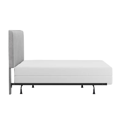 King Crestone Upholstered Headboard With Frame Gray - Hillsdale Furniture 7 King Crestone Upholstered Headboard With Frame Gray - Hillsdale Furniture - Image 5
