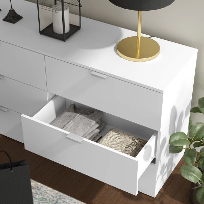 Delmar Wood 6 Drawer Dresser Matte White - Hillsdale Furniture 4 Delmar Wood 6 Drawer Dresser Matte White - Hillsdale Furniture - Image 2