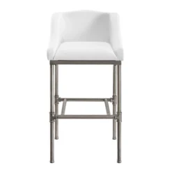 Dillon Metal Barstool Textured Silver/White - Hillsdale Furniture -Hillsdale Furniture GUEST 2f13a84c 87f0 4ee2 a2b0 54a1cee48e71