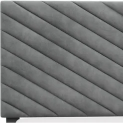 Queen Crestwood Upholstered Chevron Pleated Headboard With USB Ports Gray - Hillsdale Furniture -Hillsdale Furniture GUEST 359bb80a 1dbf 4f1d af2b ede3069daed6