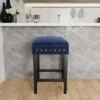 Cassidy Wood Upholstered Backless Counter Height Stool Black/Blue Velvet - Hillsdale Furniture -Hillsdale Furniture GUEST 37dd1a80 0e3b 4322 921a a0d23721d227