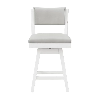 Clarion Wood And Upholstered Counter Height Swivel Stool Sea White - Hillsdale Furniture 5 Clarion Wood And Upholstered Counter Height Swivel Stool Sea White - Hillsdale Furniture - Image 3