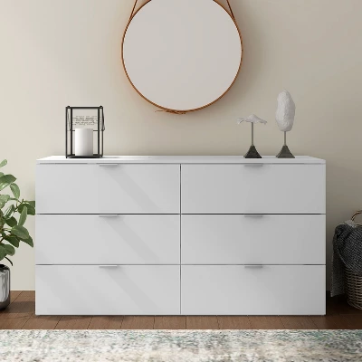 Delmar Wood 6 Drawer Dresser Matte White - Hillsdale Furniture 3 Delmar Wood 6 Drawer Dresser Matte White - Hillsdale Furniture