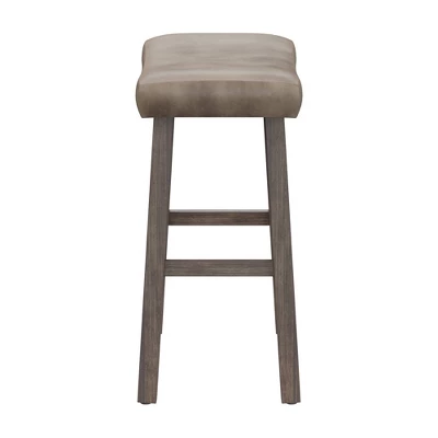 26" Saddle Wood Backless Counter Height Barstool Rustic Gray - Hillsdale Furniture 6 26" Saddle Wood Backless Counter Height Barstool Rustic Gray - Hillsdale Furniture - Image 4