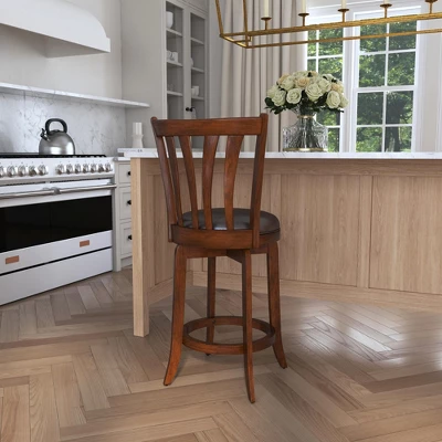 25.5" Savana Swivel Counter Height Barstool Cherry/Black - Hillsdale Furniture 3 25.5" Savana Swivel Counter Height Barstool Cherry/Black - Hillsdale Furniture