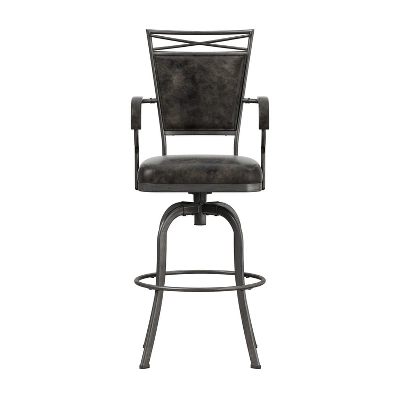 Bridgetown Metal Bar Height Swivel Stool Pewter - Hillsdale Furniture 5 Bridgetown Metal Bar Height Swivel Stool Pewter - Hillsdale Furniture - Image 3