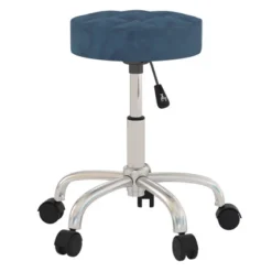 24.5" Nora Tufted Backless Adjustable Metal Vanity And Office Stool With Casters - Hillsdale Furniture -Hillsdale Furniture GUEST 426d6664 b0ff 4c6d ba71 7873458d09c6