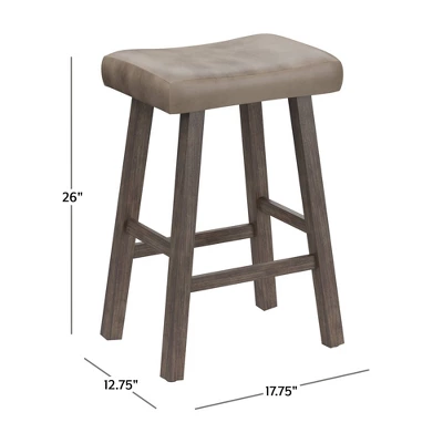 26" Saddle Wood Backless Counter Height Barstool Rustic Gray - Hillsdale Furniture 12 26" Saddle Wood Backless Counter Height Barstool Rustic Gray - Hillsdale Furniture - Image 10