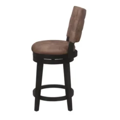 26" Kaede Wood And Upholstered Swivel Counter Height Barstool Black/Chestnut - Hillsdale Furniture -Hillsdale Furniture GUEST 473e0ff3 5e39 443c a8f2 7452e8610000