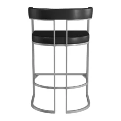 Cannonwood Half Moon Shape Metal Upholstered Back Counter Height Stool Silver - Hillsdale Furniture -Hillsdale Furniture GUEST 4a29d860 0a95 4733 a5c8 a60b89789f04