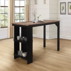 5pc Knolle Park Wood Counter Height Dining Set Black With Oak Wire Brush Finished Top - Hillsdale Furniture -Hillsdale Furniture GUEST 4d268691 71f9 4b33 857f 822a5071b29d