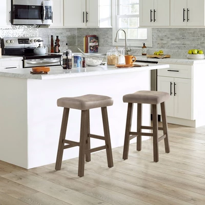 26" Saddle Wood Backless Counter Height Barstool Rustic Gray - Hillsdale Furniture 11 26" Saddle Wood Backless Counter Height Barstool Rustic Gray - Hillsdale Furniture - Image 9