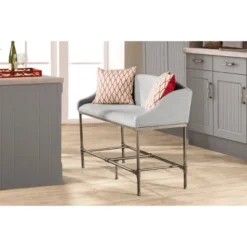 Dillon Counter Height Bench Metal Pewter Woven Fabric - Hillsdale Furniture -Hillsdale Furniture GUEST 544ab189 0a80 4d01 9783 ef160461655e