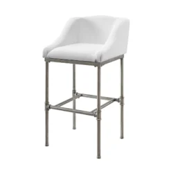 Dillon Metal Barstool Textured Silver/White - Hillsdale Furniture -Hillsdale Furniture GUEST 54bf6fb1 ece2 4365 aa52 6fe91e56c92b