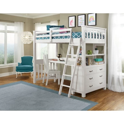 Twin Highlands Loft Bed With Desk And Chair White - Hillsdale Furniture 2 Twin Highlands Loft Bed With Desk And Chair White - Hillsdale Furniture