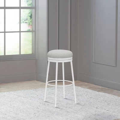 Aubrie Backless 30" Swivel Barstool Off White/Silver - Hillsdale Furniture 3 Aubrie Backless 30" Swivel Barstool Off White/Silver - Hillsdale Furniture