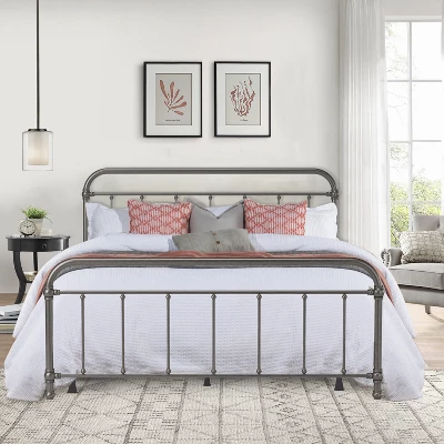 King Kirkland Metal Bed Aged Pewter - Hillsdale Furniture 3 King Kirkland Metal Bed Aged Pewter - Hillsdale Furniture