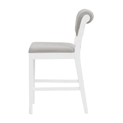 Clarion Wood And Upholstered Panel Back Counter Height Stool Sea White - Hillsdale Furniture 8 Clarion Wood And Upholstered Panel Back Counter Height Stool Sea White - Hillsdale Furniture - Image 6