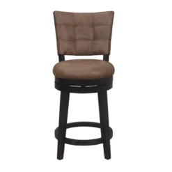26" Kaede Wood And Upholstered Swivel Counter Height Barstool Black/Chestnut - Hillsdale Furniture -Hillsdale Furniture GUEST 69c5c0c0 31ab 43c3 87f4 1e97dfde5203