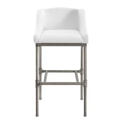 Dillon Metal Barstool Textured Silver/White - Hillsdale Furniture -Hillsdale Furniture GUEST 6b369152 1f44 4d28 8009 a945699a5c69