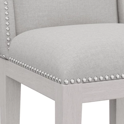 Set Of 2 26" Bronn Non Swivel Counter Height Barstools White /Silver - Hillsdale Furniture 9 Set Of 2 26" Bronn Non Swivel Counter Height Barstools White /Silver - Hillsdale Furniture - Image 7