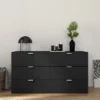 Delmar Wood 6 Drawer Dresser Matte Black - Hillsdale Furniture