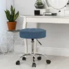 24.5" Nora Tufted Backless Adjustable Metal Vanity And Office Stool With Casters - Hillsdale Furniture -Hillsdale Furniture GUEST 745fa600 3313 4dc2 94e4 1c67cdcae521