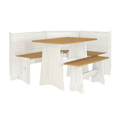 Cottonwood Wood L - Shaped Dining Nook White/Honey - Hillsdale Furniture 3 Cottonwood Wood L - Shaped Dining Nook White/Honey - Hillsdale Furniture