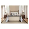 Ashley Metal And Upholstered Bed Set Linen Stone Fabric/Rustic Brown - Hillsdale Furniture