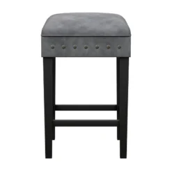 Cassidy Wood Upholstered Backless Counter Height Stool Black/Charcoal Velvet - Hillsdale Furniture -Hillsdale Furniture GUEST 7d3e027c cc2e 4a3d b816 28506acb8ff5