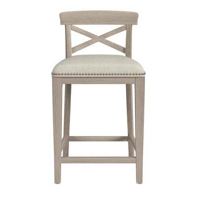 Set Of 2 26" Bayview NonSwivel Counter Height Barstool White/Silver - Hillsdale Furniture 4 Set Of 2 26" Bayview NonSwivel Counter Height Barstool White/Silver - Hillsdale Furniture - Image 2