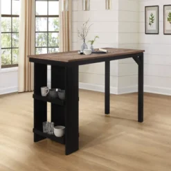 Knolle Park Wood Counter Height Table Black/Wire Brush Oak Finished Top - Hillsdale Furniture -Hillsdale Furniture GUEST 80206c99 b421 4cad 8fb4 bf3b9071ca60