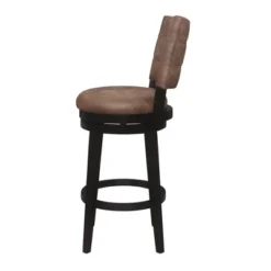 30" Kaede Wood And Upholstered Swivel Barstool Black/Chestnut - Hillsdale Furniture -Hillsdale Furniture GUEST 84bda276 cc07 4e52 86dd 347df9687404